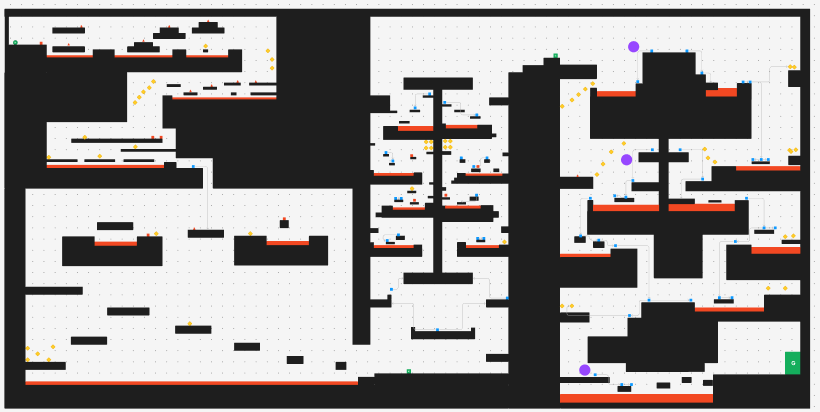 First draft of level 2, showing nonlinear vertical sections